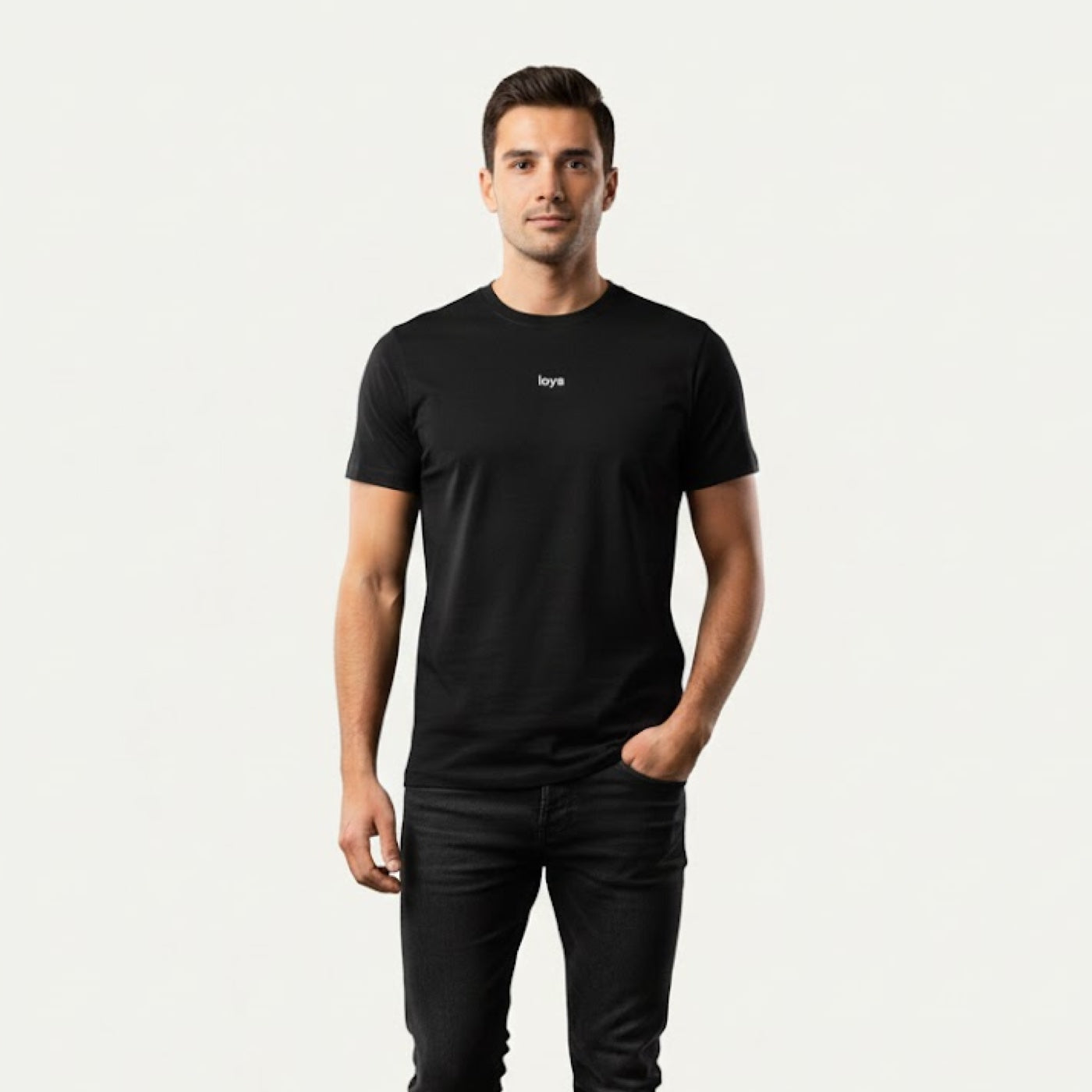 Schwarzes Basic-T-Shirt