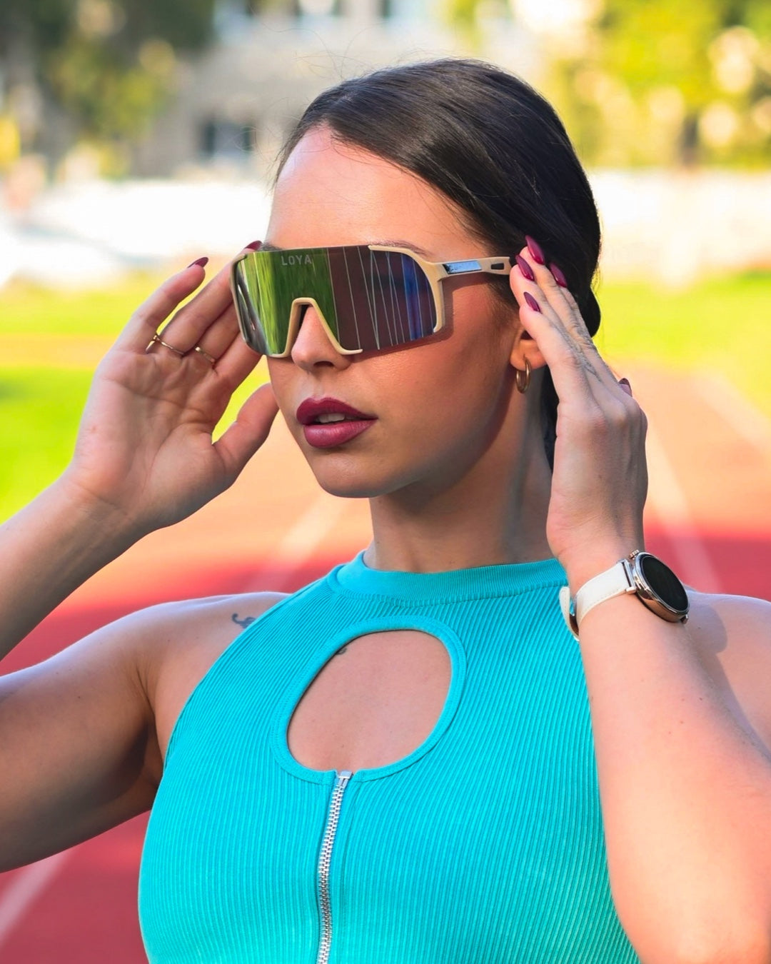 Sport sunglasses.